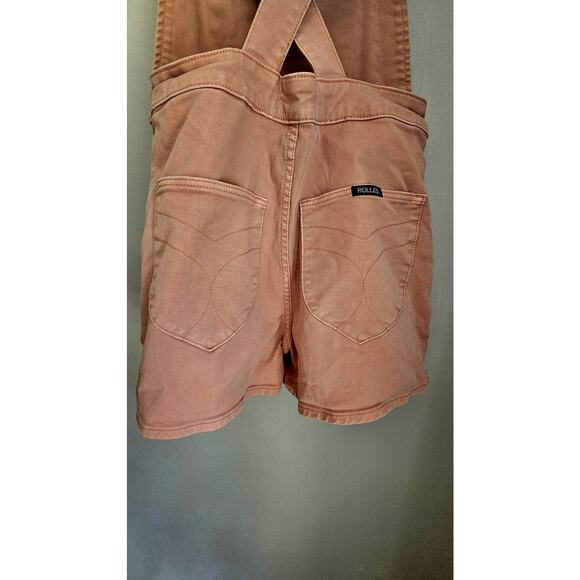 Rolla's Original  Short High Rise Cut Off Overalls, Pink, Anthropologie, Sz S - Picture 5 of 13